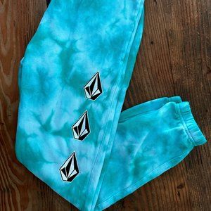 Volcom Girl Size L Green Tie Dye Sweatpants